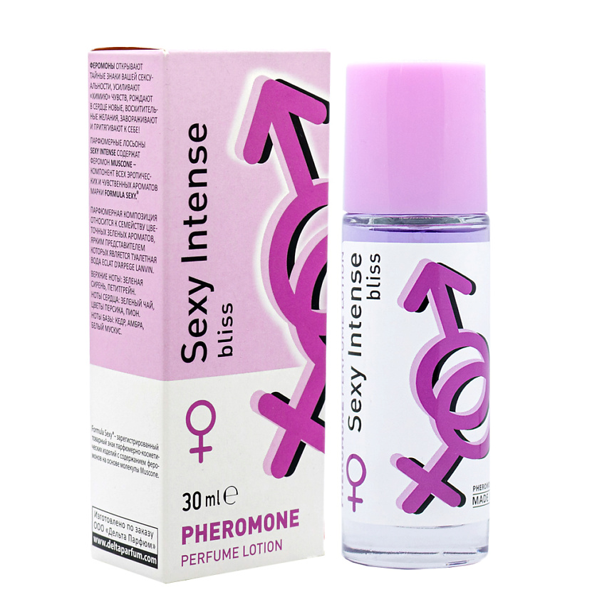 Изображение товара FORMULA SEXY Лосьон с феромонами «SEXY INTENSE» Bliss пион зеленый чай белый кедр, 30 мл