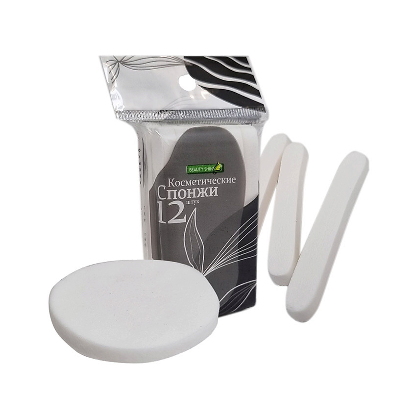 Изображение товара BEAUTY SHINE Спонж для умывания косметический прессованный 12 штук, 1 шт.