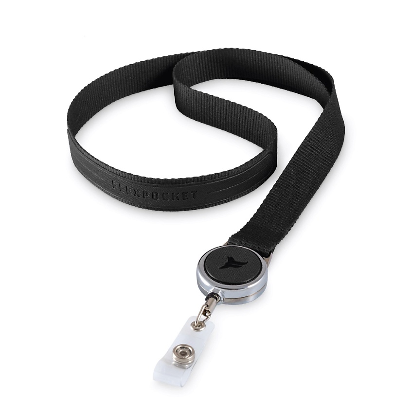 Изображение товара Лента для бейджа с рулеткой ФЛЕКСПОКЕТ, черный, стильный аксессуар