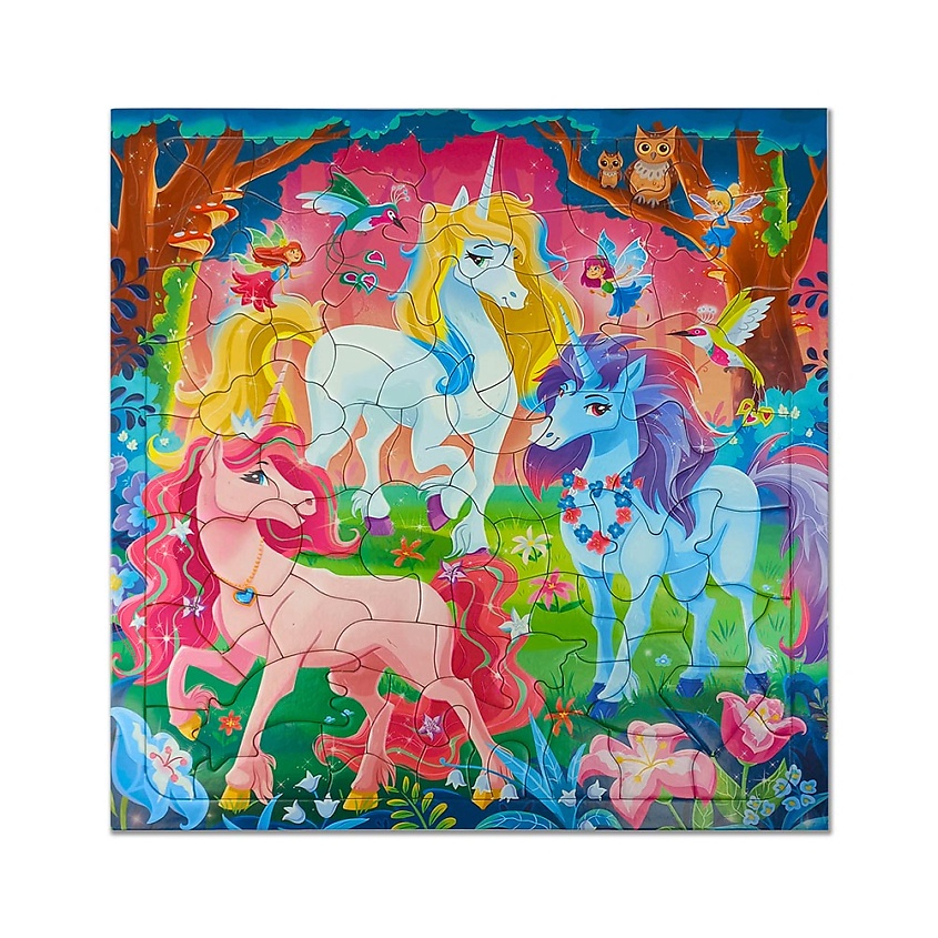 Изображение товара ГЕОДОМ Пазл фигурный на подложке Единороги, 1 шт.