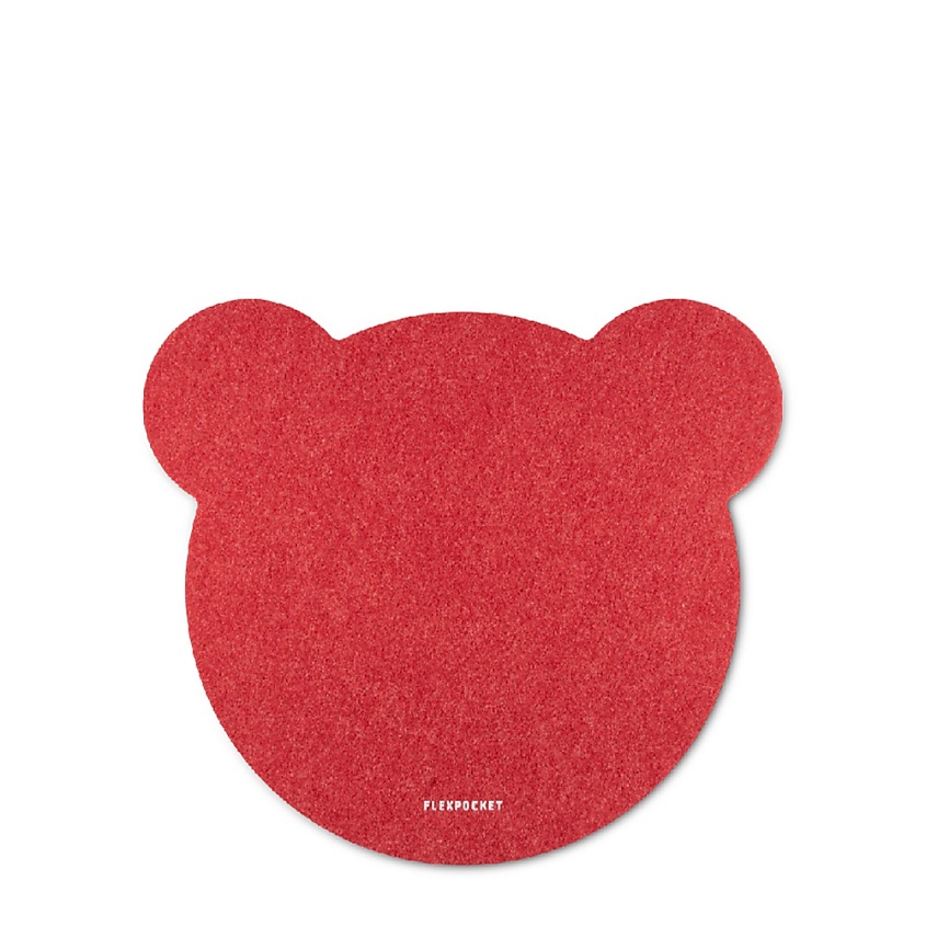 Изображение товара FLEXPOCKET Коврик из фетра для компьютерной мыши в форме медведя, Красный