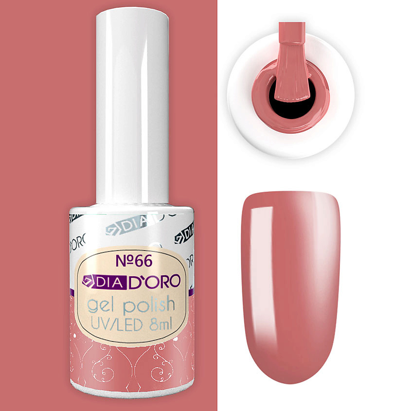 Изображение товара DIA DORO Classics Professional NEON №66 розово-бежевый гель-лак 8 мл для ногтей