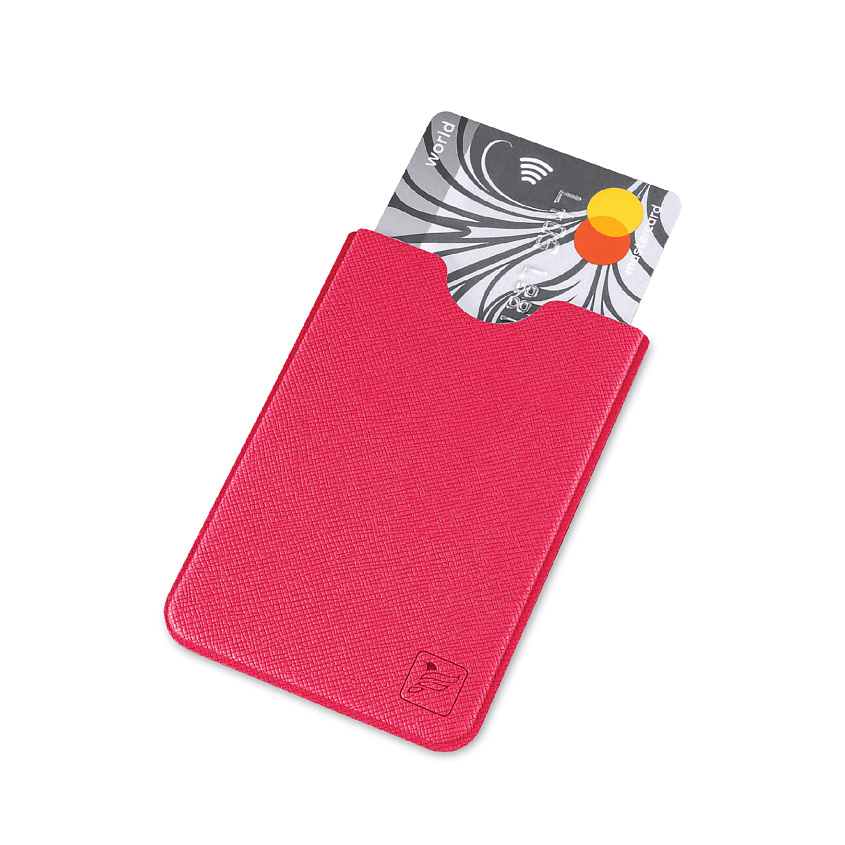 Изображение товара Чехол из экокожи для пластиковых карт FLEXPOCKET с RFID защитой ягодный цвет