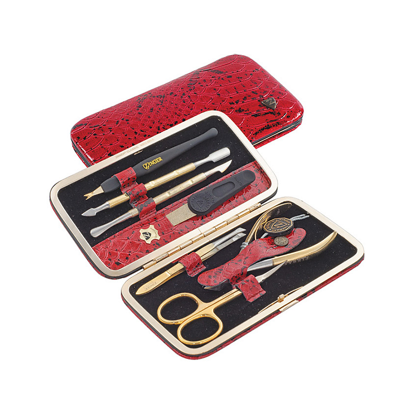 Изображение товара ZINGER Набор для маникюра и педикюра Classic MSFE-201 G, бордовый 1 шт.