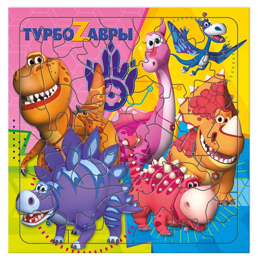 Изображение товара ГЕОДОМ Пазл фигурный на подложке Турбозавры с дополненной реальностью, 1 шт