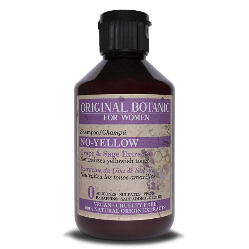 Изображение товара ORIGINAL BOTANIC Шампунь для волос против желтизны No Yellow Shampoo, 250 мл
