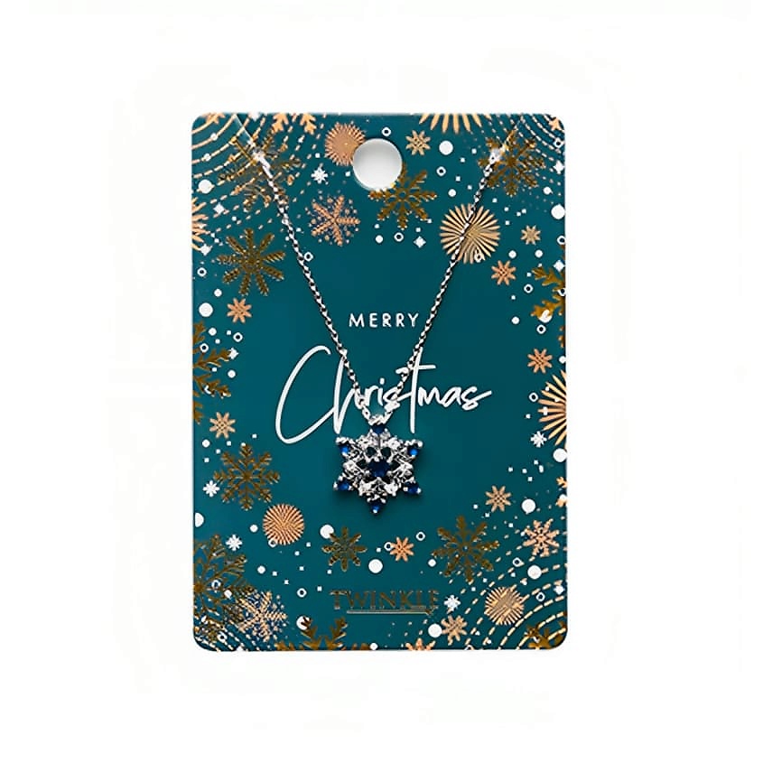Изображение товара Цепочка с кулоном SNOWFLAKE TWINKLE Merry Christmas женское украшение