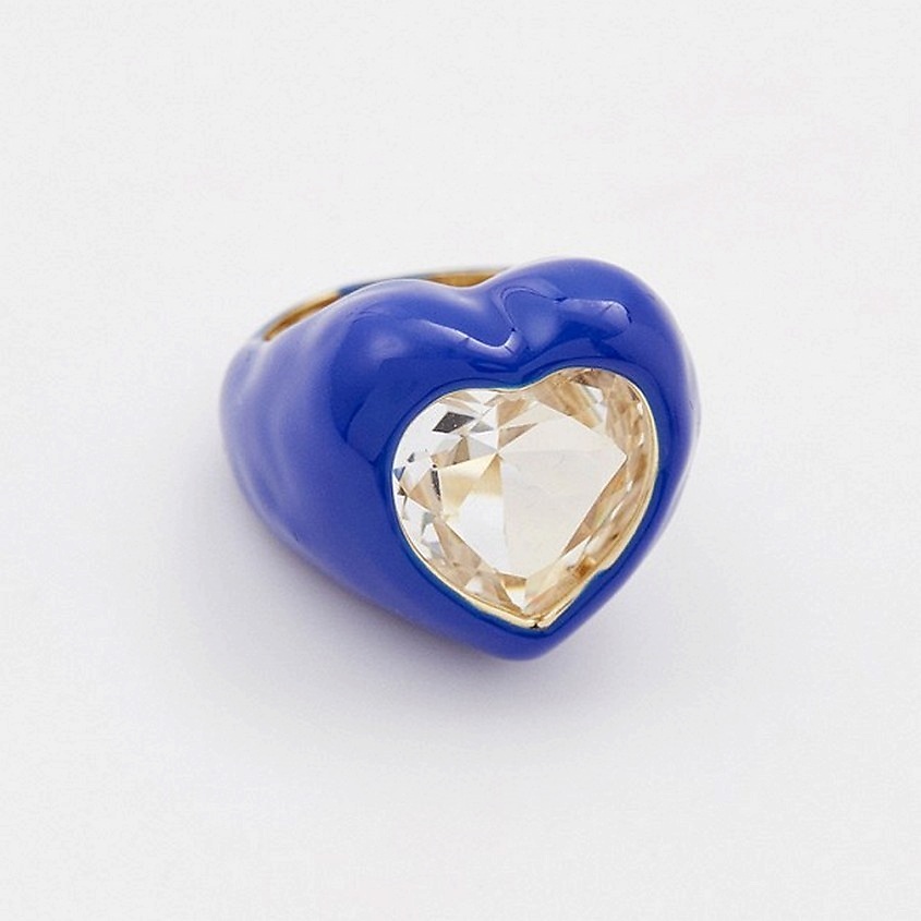 Изображение товара PABUR Кольцо HEART (B), цвет: Синий, размер: 17