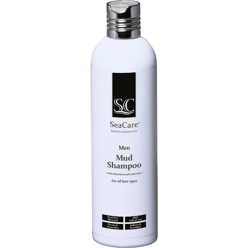 Изображение товара SEACARE Мужской грязевой шампунь с минералами Мертвого Моря, 400 мл