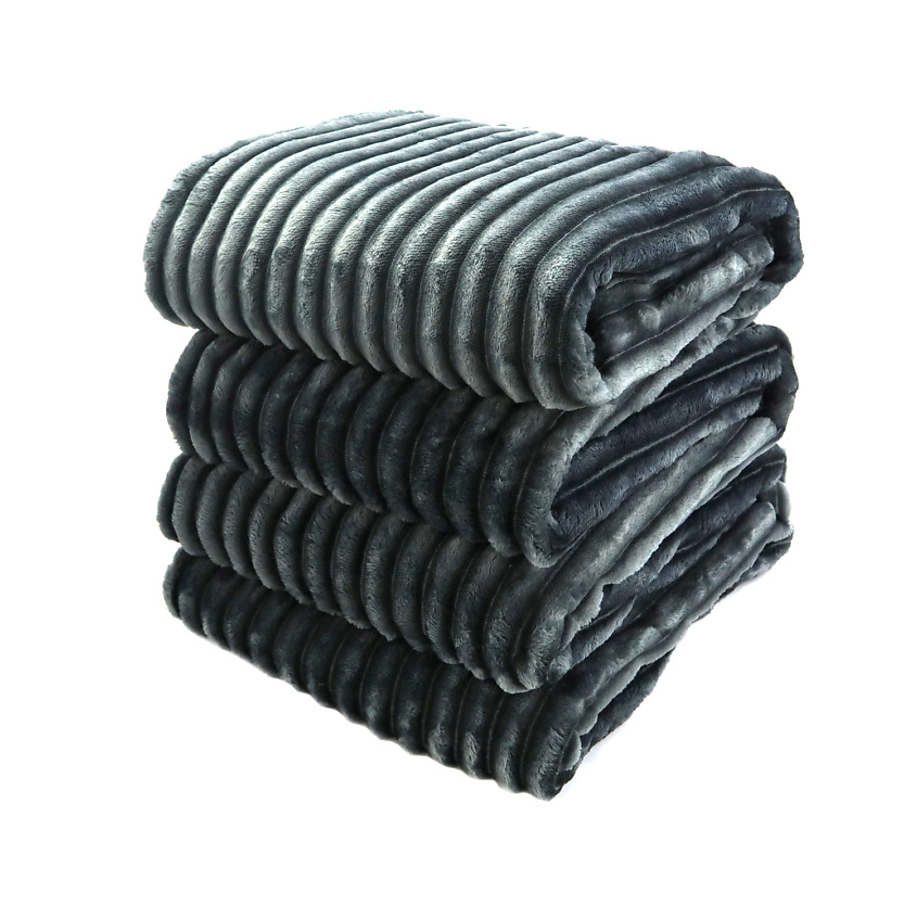 Изображение товара ND PLAY Плед велсофт Полоски, Серый; размер 200*220 см.