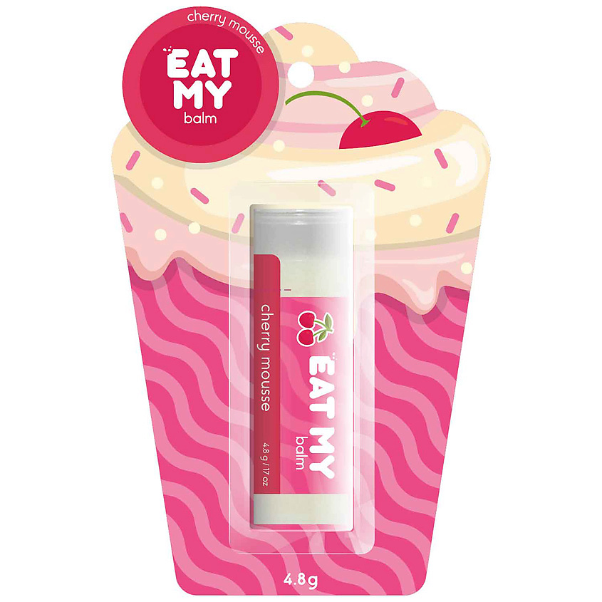 Изображение товара EAT MY Бальзам для губ "Вишневый мусс" Cherry Mousse, 4,8 г