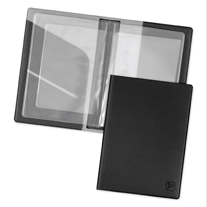 Изображение товара FLEXPOCKET Обложка для автодокументов из экокожи с прозрачными вкладышами, цвет: черный с серым