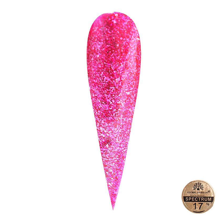 Изображение товара GLOBAL FASHION Гель краска металлическая с хлопьями Spectrum 01, цвет: Черный