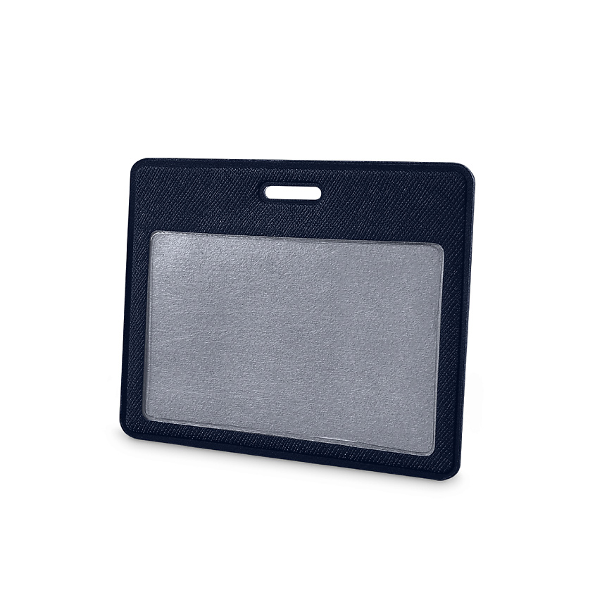 Изображение товара FLEXPOCKET Карман для пропуска, бейджа или проездного из экокожи, горизонтальный, Синий