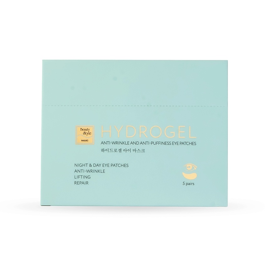 Изображение товара BEAUTY STYLE Корейские гидрогелевые патчи для глаз от отеков и морщин, 1 упаковка * 5 пар патчей
