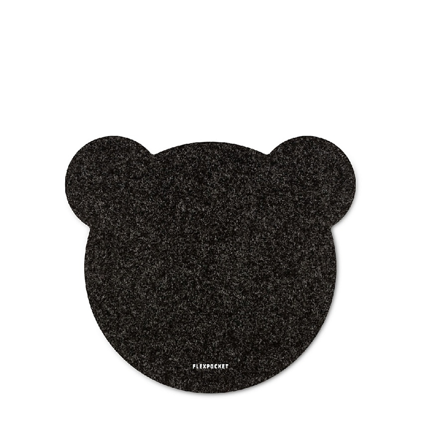 Изображение товара FLEXPOCKET Коврик из фетра для компьютерной мыши в форме медведя, Черный