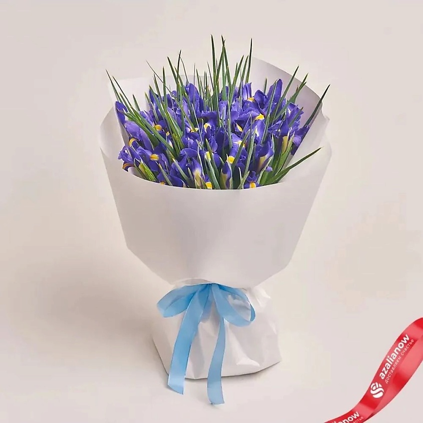 Изображение товара AZALIANOW ЦВЕТЫ. ПОДАРКИ. ДЕКОР Яркий букет из 35 ирисов, Букеты и композиции из живых цветов могут на несколько тонов отличаться от изображений. Часть цвета искажается в зависимости от настроек экрана.