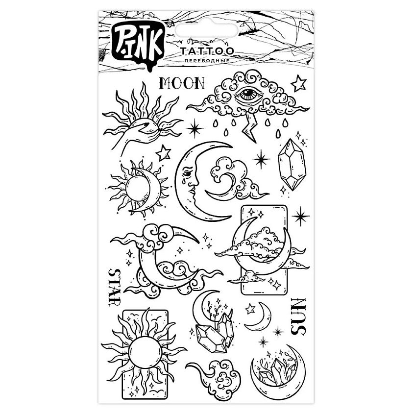 Изображение товара P.INK Наклейки-тату переводные Солнце и луна, 1 шт.