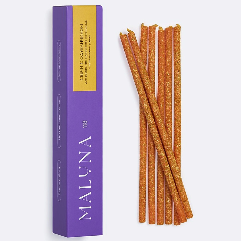 Изображение товара Магические оранжевые свечи с одуванчиком набор 7 шт MALUNA