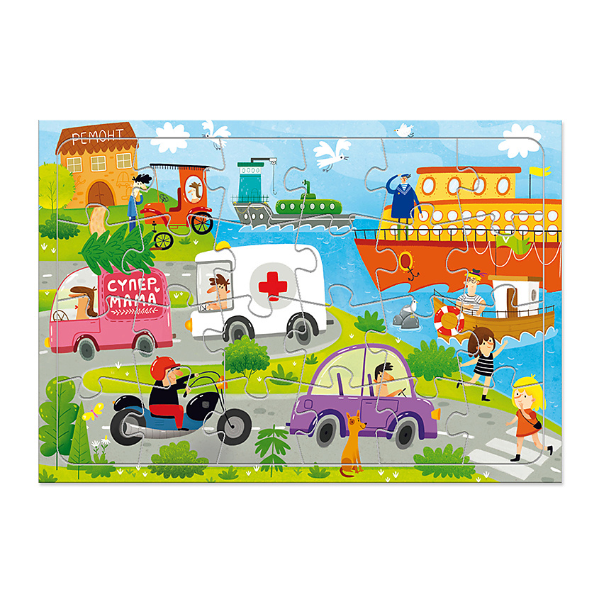 Изображение товара ГЕОДОМ Пазл листовой на подложке "Транспорт", 1 шт.