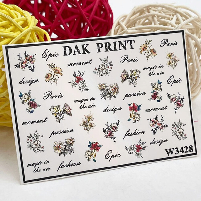 Изображение товара DAK PRINT Слайдер-дизайн для ногтей W3428, цвет: н/о, 1 шт