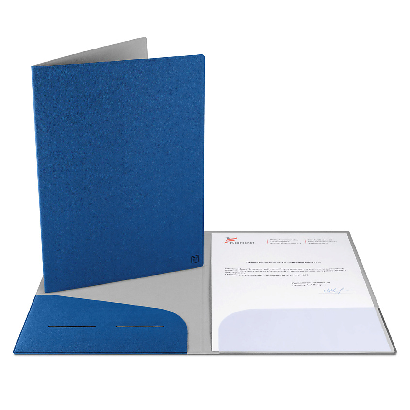 Изображение товара FLEXPOCKET Классическая папка из экокожи для документов, Синий