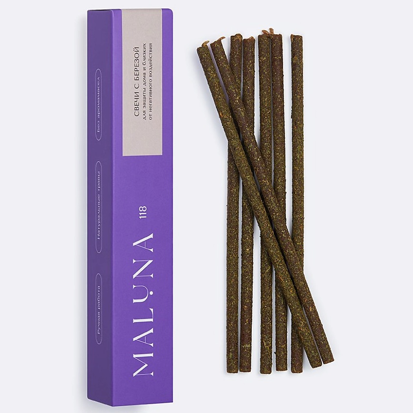 Изображение товара MALUNA Магические коричневые свечи с березой, 7 шт
