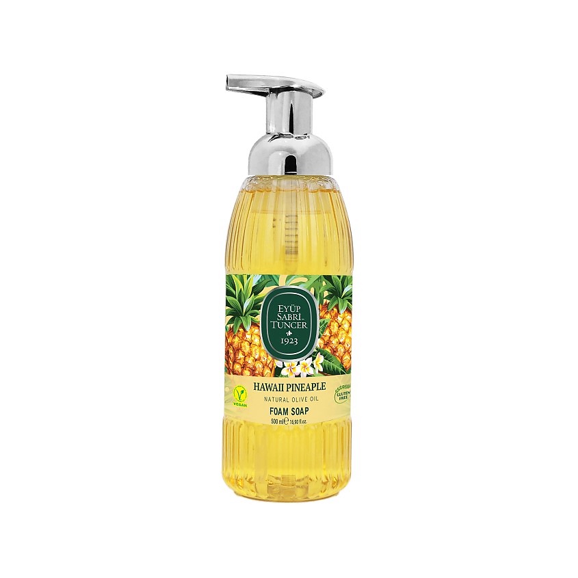 Изображение товара EYUP SABRI TUNCER Пенящееся мыло с маслом оливкового дерева Hawaii Pineapple Foam Soap, 500 мл Изображение товара EYUP SABRI TUNCER Пенящееся мыло с маслом оливкового дерева Hawaii Pineapple Foam Soap, 500 мл