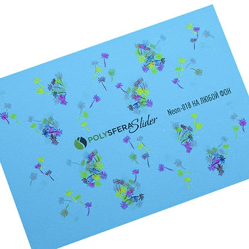 Изображение товара ПОЛИСФЕРА Слайдер дизайн для ногтей Неоновый Яркий микс 018, 1 шт.