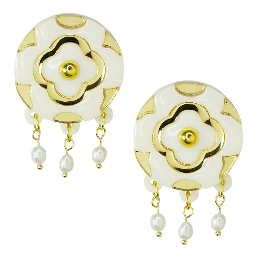 Изображение товара ОРГАЛИКА серьги Богема Возрождение белый стильное украшение