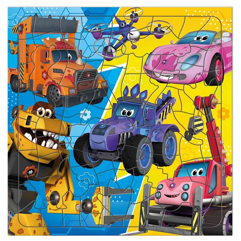 Изображение товара ГЕОДОМ Пазл фигурный на подложке Турбозавры, 1 шт.