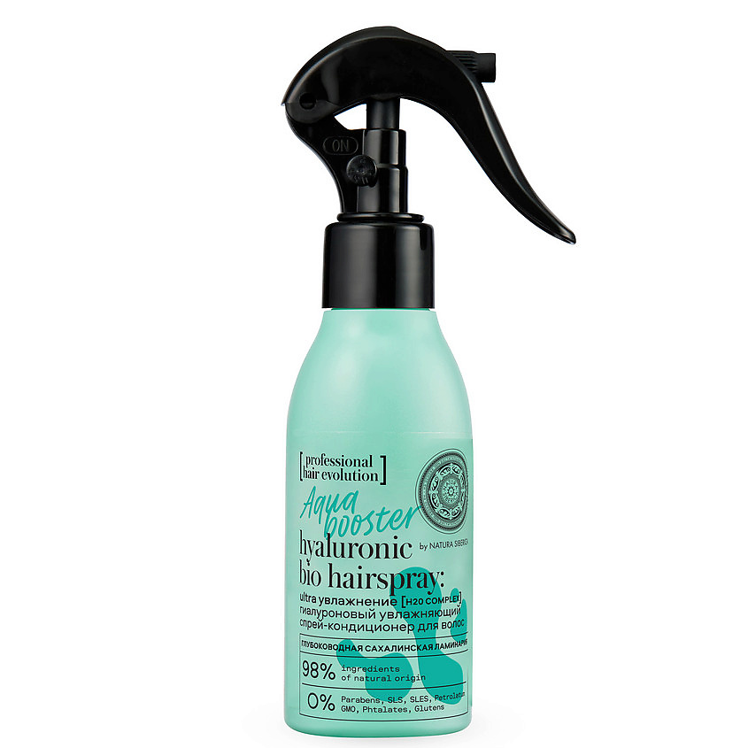 Изображение товара NATURA SIBERICA Гиалуроновый увлажняющий спрей-кондиционер для волос "AQUA BOOSTER. Ultra Увлажнение" Hair Evolution, 120 мл