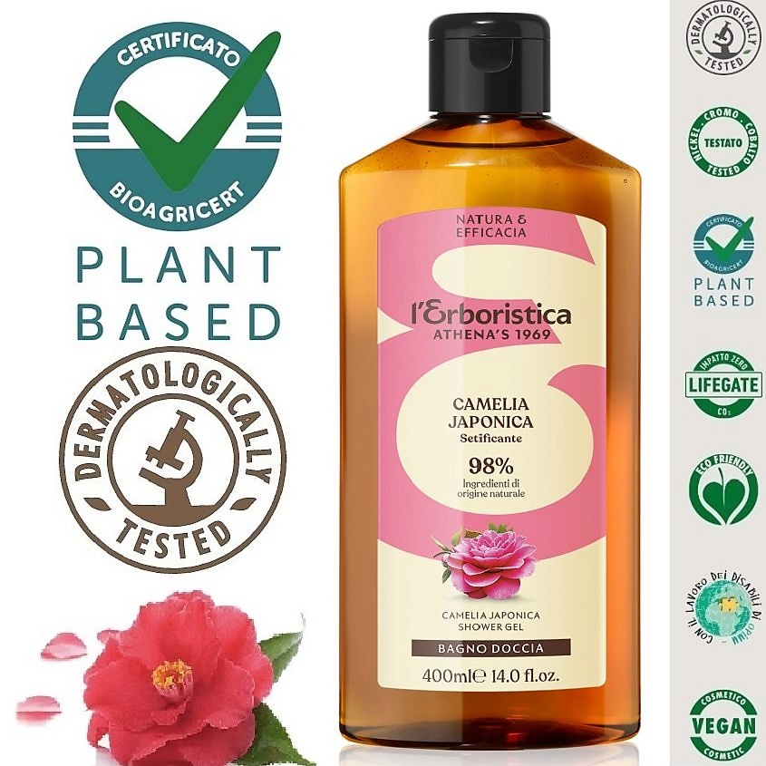 Изображение товара L`ERBORISTICA Натуральный Гель для душа парфюмированный, с маслом Камелии Японской, 400 мл