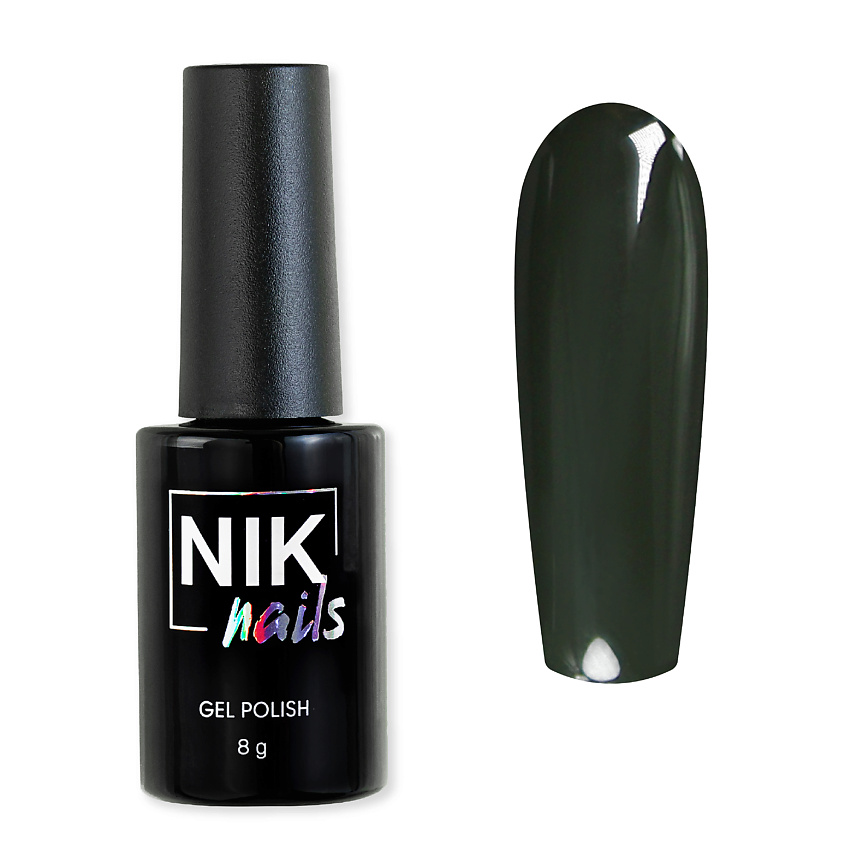 Изображение товара NIK NAILS Гель-лак для ногтей темного плотного оттенка Dark, цвет: Зеленый, 8 г