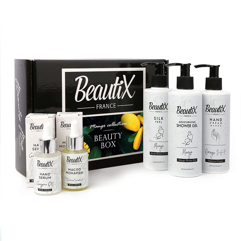 Изображение товара BEAUTIX Подарочный набор для тела Питание и восстановление, 250 мл + 250 мл + 250 мл + 30 мл + 30 мл