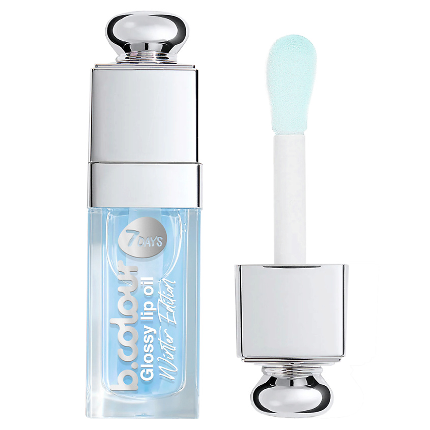Изображение товара 7DAYS Блеск для губ прозрачный, масло охлаждающее, увлажняющее B.COLOUR Winter Edition, цвет: 01 COOL BABY