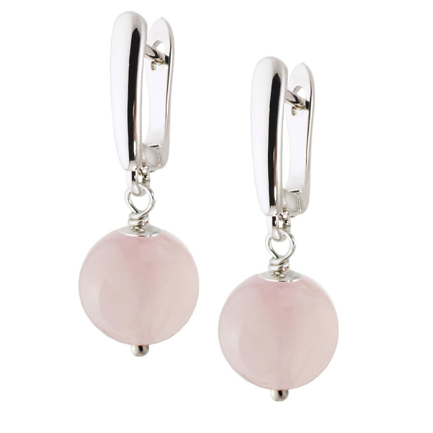 Изображение товара ALERIE-ACCESSORIES Серьги из натурального розового кварца Forever Rose, цвет: Розовый