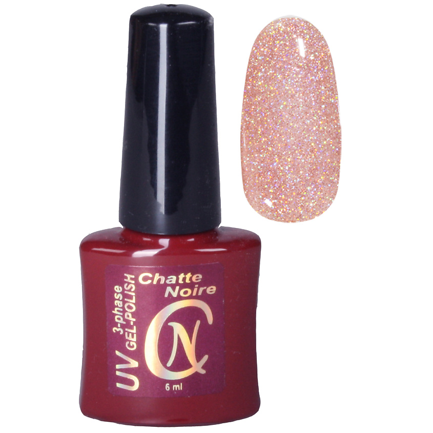 Изображение товара Гель-лак для ногтей CHATTE NOIRE Pink 1011 голографический глиттер 6 цветов