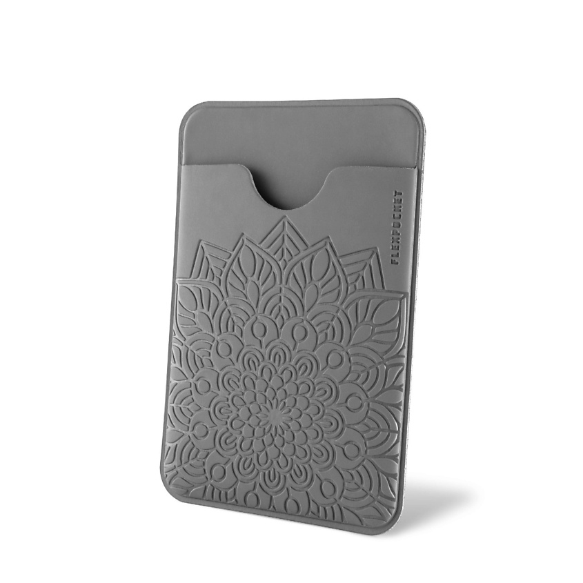 Изображение товара FLEXPOCKET Чехол для карты на телефон из экокожи серый - крепление и хранение карт