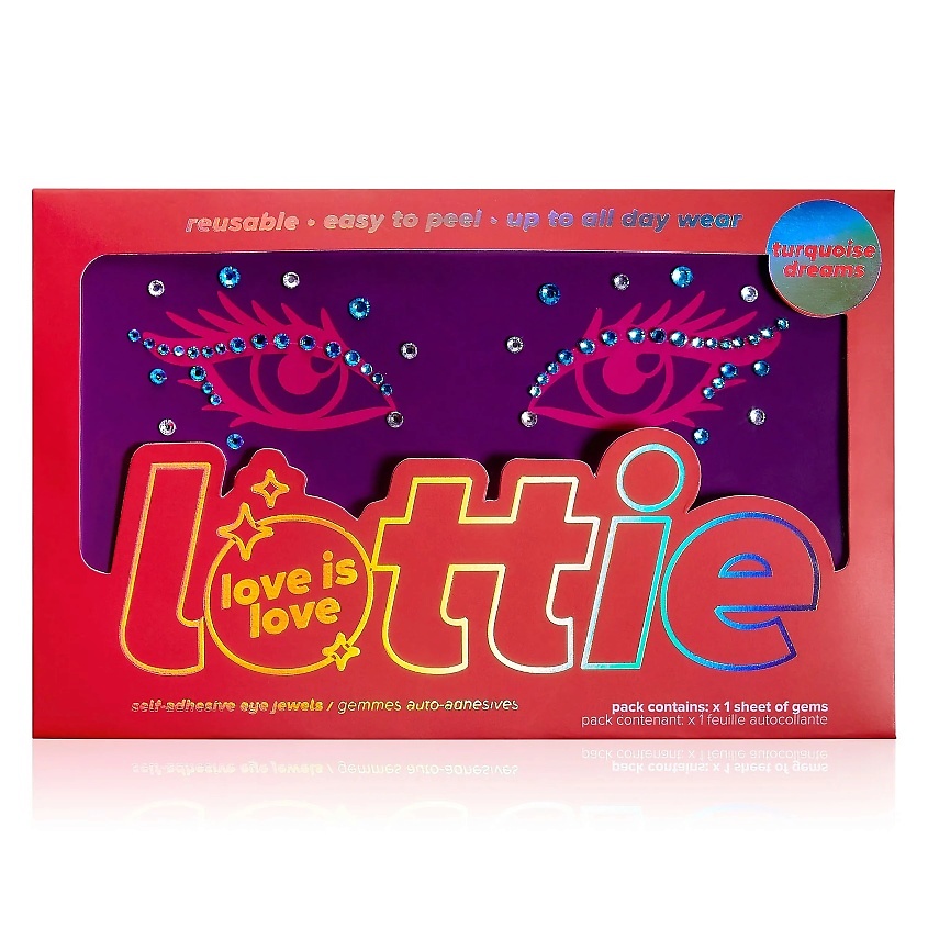 Изображение товара LOTTIE LONDON Стразы для век самоклеящиеся Eye Jewels, Turquoise Dreams, 1 шт.