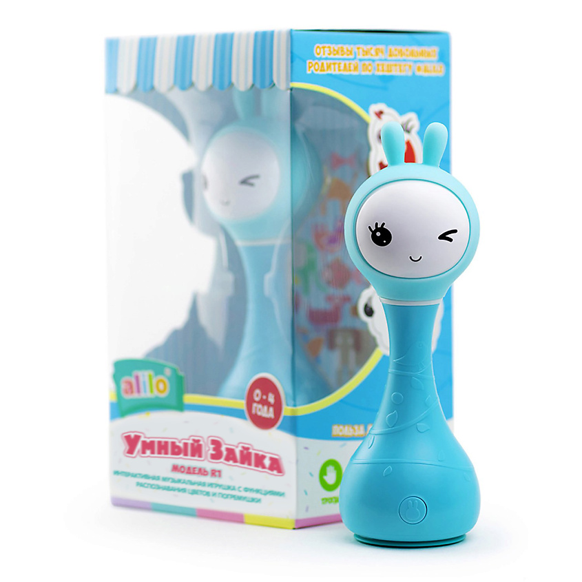 Изображение товара ALILO Интерактивная музыкальная игрушка Умный Зайка® R1. Распознавание цветов, цвет: Синий
