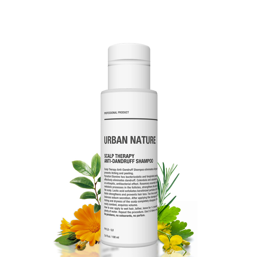 Изображение товара URBAN NATURE Шампунь против перхоти с терапевтическим эффектом SCALP THERAPY, 100 мл