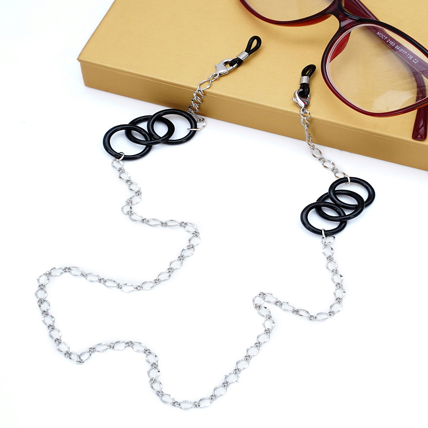 Изображение товара 22 КАРАТА Цепочка для очков Black rings, цвет: Черный