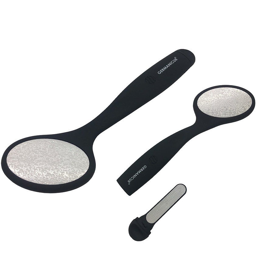 Изображение товара GERMANICUR Терка лазерная двухсторонняя педикюрная с дополнительной пилкой, 1 шт.