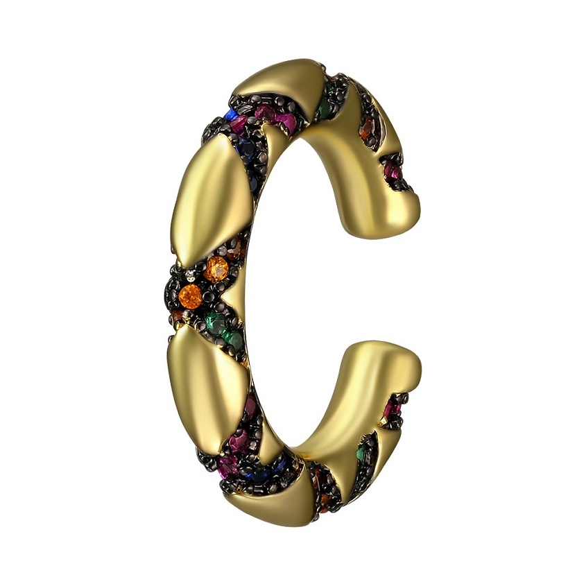 Изображение товара Золотистый кафф с разноцветными кристаллами от UVI JEWELLERY