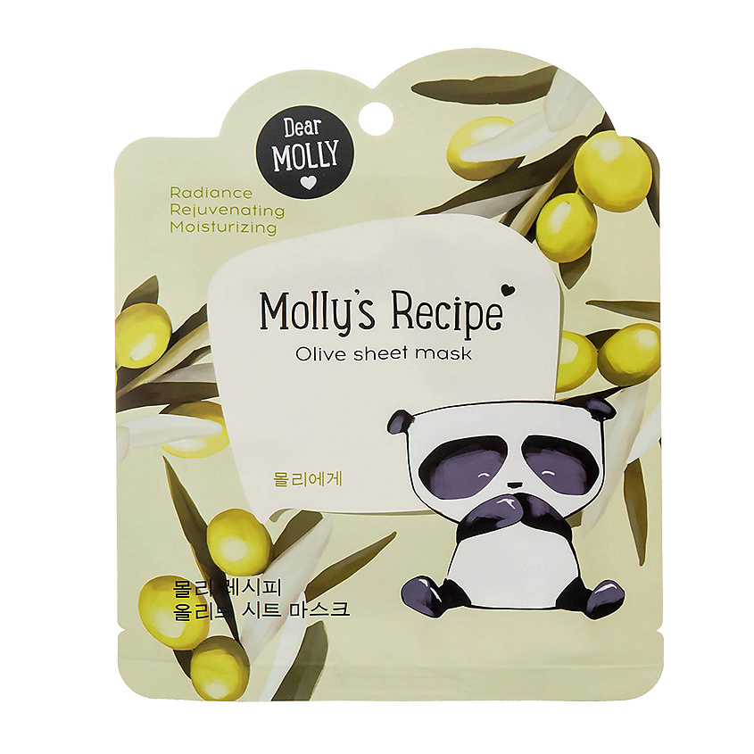 Изображение товара Тканевая маска для лица DEAR MOLLY Рецепты Молли Олива 1 шт увлажнение упругость сияние