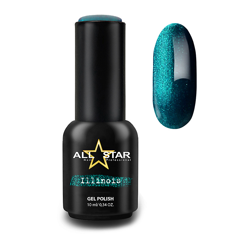 Изображение товара ALL STAR PROFESSIONAL Гель-лак для ногтей Houston, малахитовый с блёстками