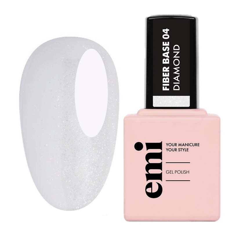 Изображение товара EMI Базовое покрытие с армирующими частицами под гель-лак, LAFBGD15; Молочный оттенок с шиммером