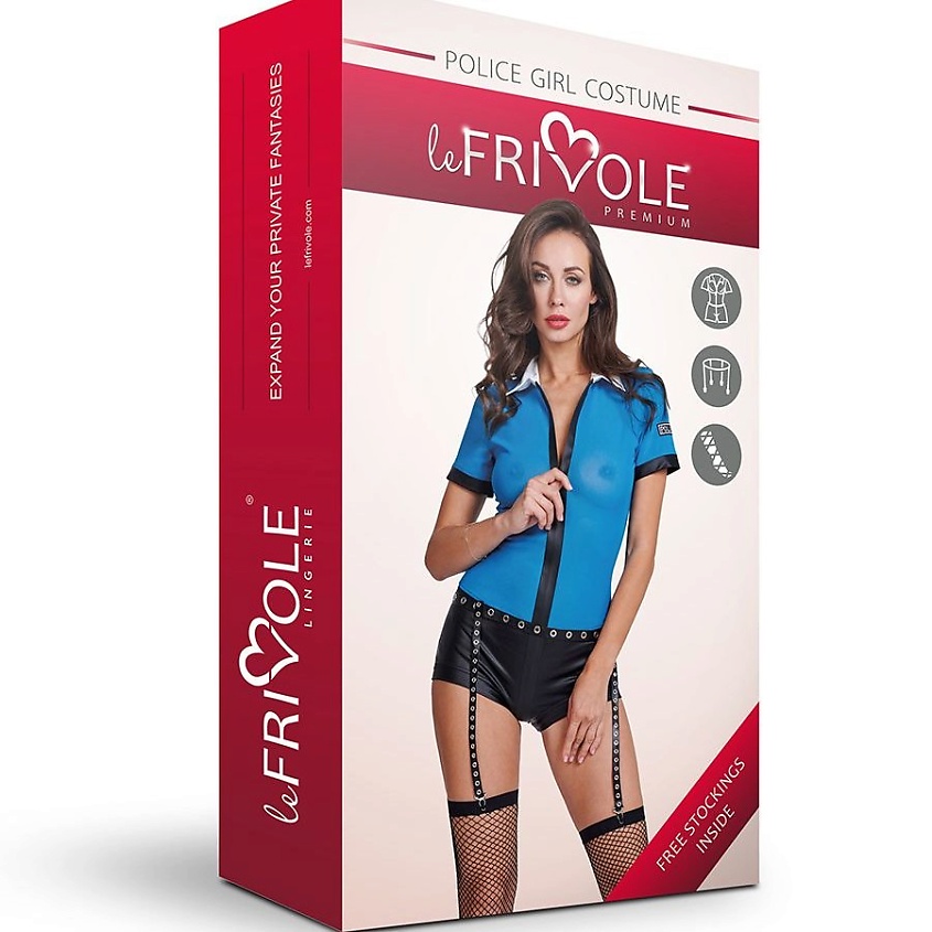 Изображение товара LE FRIVOLE Костюм Полицейского боди на молнии, цвет: Синий, размер: 44