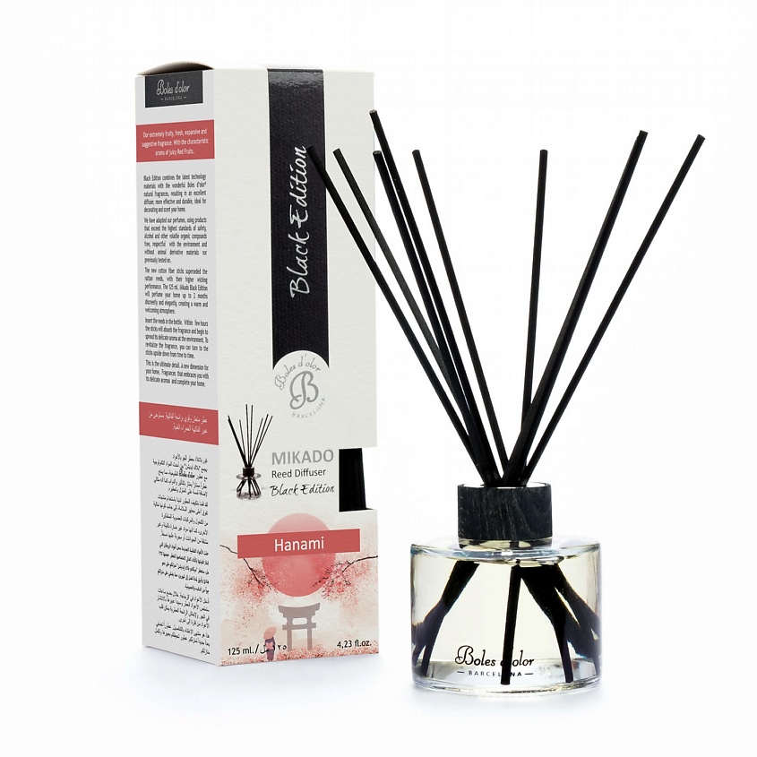 Изображение товара BOLES D'OLOR Диффузор с палочками Весенняя сакура Edition Hanami (Black Edition), 125 мл